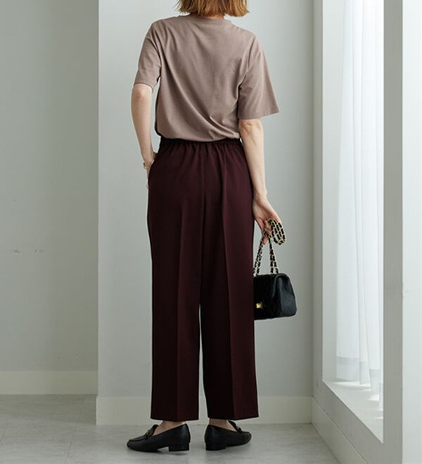 BELLUNA（ベルーナ）の「メランジストレッチ素材ワイドパンツ（ワイドパンツ・ガウチョ）」｜詳細画像