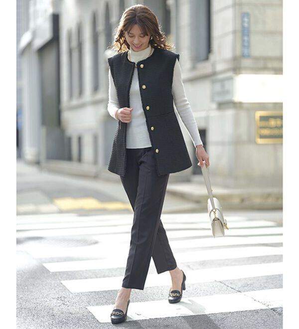 BELLUNA（ベルーナ）の「ツイードベストセットアップ（パンツスーツ）」｜詳細画像