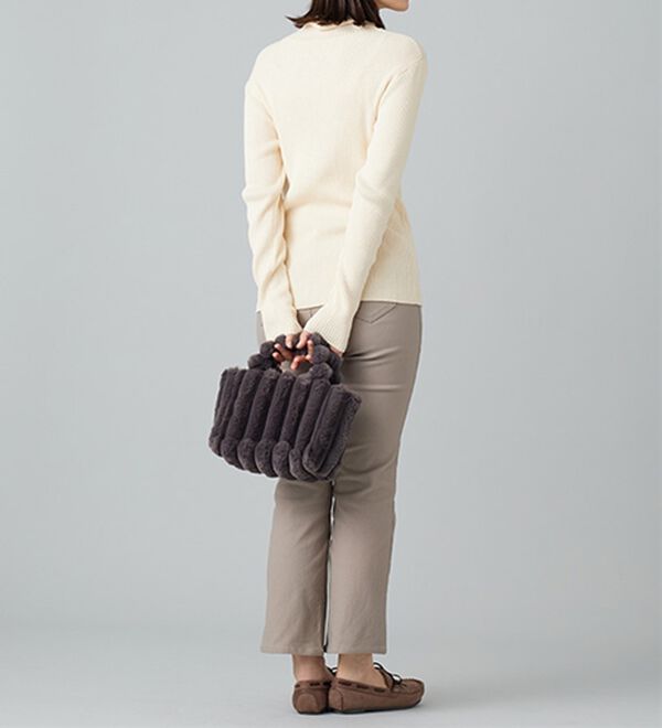 BELLUNA（ベルーナ）の「＜＆ｃｏｃｏｃｈｉ＞ハピネスコットン100％&times;吸湿発熱リブタートルニット（ニット・セーター）」｜詳細画像