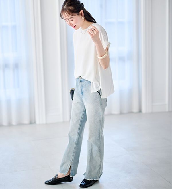 RANAN（ラナン）の「前後2WAYハーフジップブラウス（ブラウス）」｜詳細画像