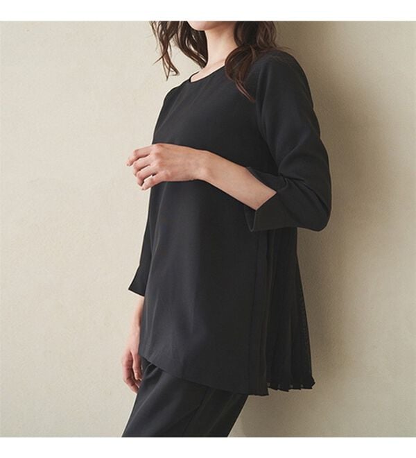 RANAN（ラナン）の「楽ちんキレイ見え！バックプリーツセットアップ（ブラウススーツ）」｜詳細画像