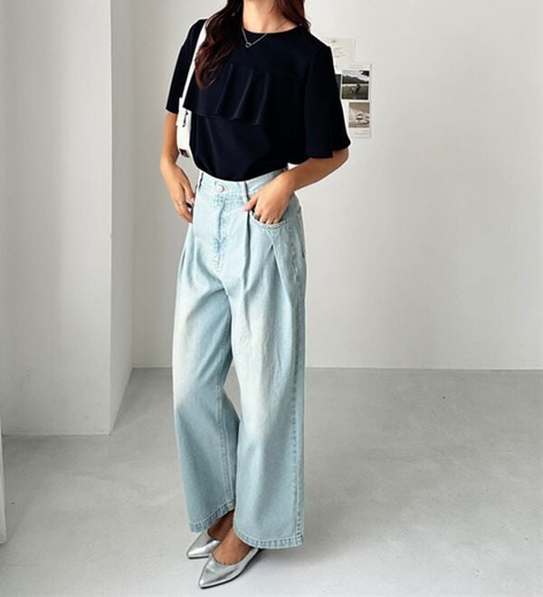 GeeRA（ジーラ）の「ラッフルフリルフレアースリーブＴブラウス（ブラウス）」｜詳細画像