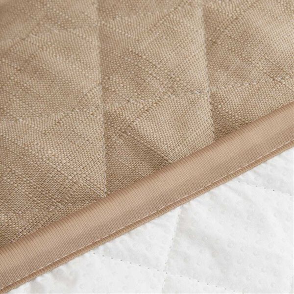 iellio（イエリオ）の「１年中使える！はっ水麻風キルトソファカバー＜裏面滑りにくい加工付・オールシーズン・洗濯可能・ウォッシャブル＞（ソファーカバー）」｜詳細画像