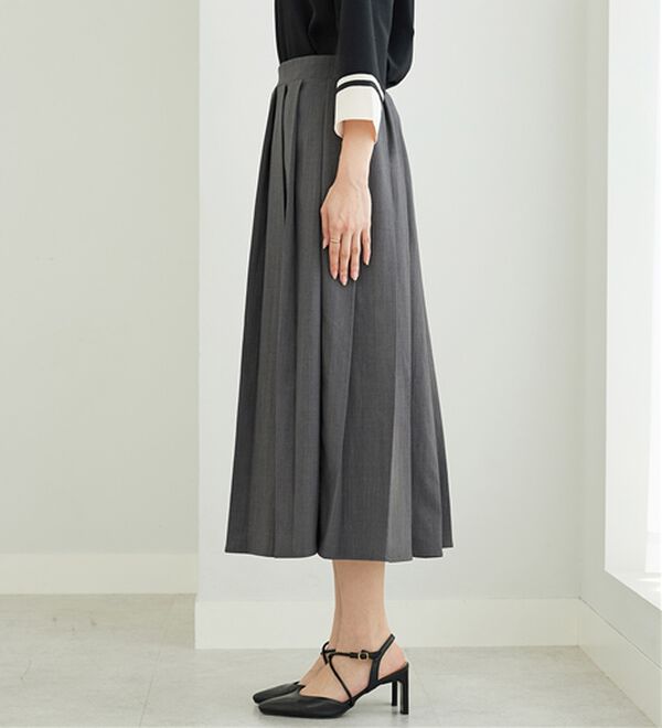 BELLUNA（ベルーナ）の「ボックスプリーツロング丈スカート（ロングスカート）」｜詳細画像