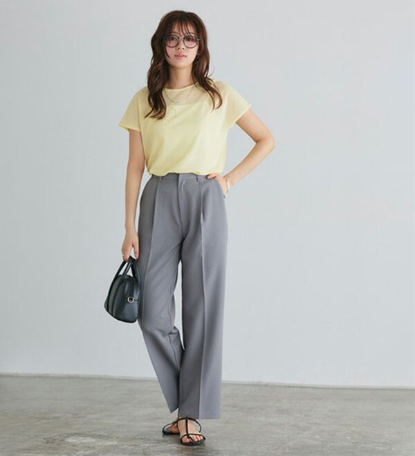 Pierrot（ピエロ）の「スタイルアップセンタープレスパンツ（フルレングスパンツ）」｜詳細画像