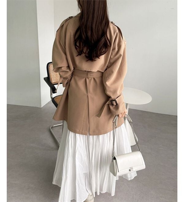 GeeRA（ジーラ）の「ミディ丈Ａライントレンチコート（ハーフコート）」｜詳細画像