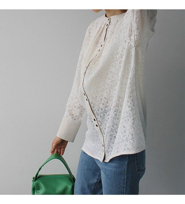 GeeRA（ジーラ）の「前後２ＷＡＹブロック柄レースシャツ（シャツ）」｜詳細画像