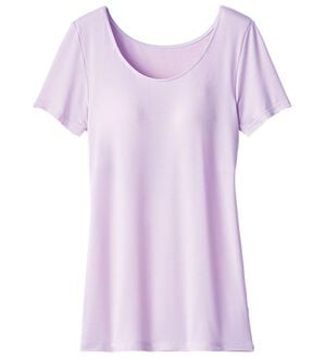 LAVIENNE（ラヴィエンヌ）の「【夏の汗対策に！】カップ付半袖インナー＜さらりラボ＞（ブラトップ・カップ付きインナー）」｜ラベンダー