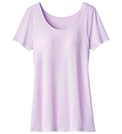 LAVIENNE（ラヴィエンヌ）の「【夏の汗対策に！】カップ付半袖インナー＜さらりラボ＞（ブラトップ・カップ付きインナー）」