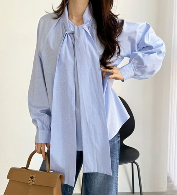 GeeRA（ジーラ）の「ボリュームボウタイブラウス（ブラウス）」｜詳細画像