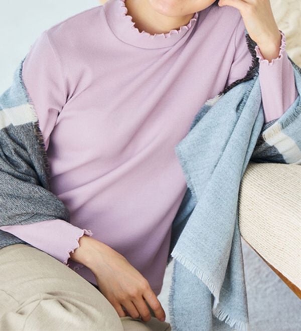 BELLUNA（ベルーナ）の「《ＨｕｇＲｅａｍコットン》メロウリブプルオーバー（カットソー）」｜ラベンダー