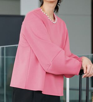 RANAN（ラナン）の「＜ＨＳ＞パール調ネックデザインプルオーバー（カットソー）」｜スモークピンク