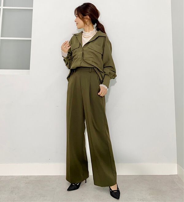 BELLUNA（ベルーナ）の「【低身長さん向け】ドット柄チュールインナー（カットソー）」｜詳細画像