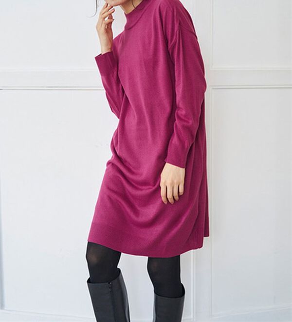 RANAN（ラナン）の「カシミヤタッチニットチュニックワンピース（チュニック）」｜詳細画像