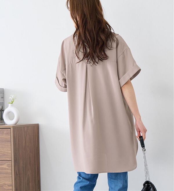 alotta（アロッタ）の「スキッパーとろみブラウスチュニック（ブラウス）」｜詳細画像