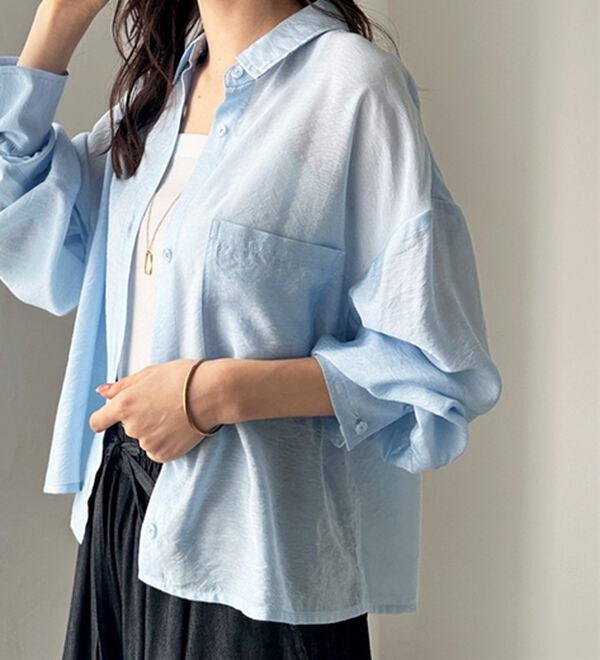 GeeRA（ジーラ）の「着回し自在シアーショートシャツ（シャツ）」｜詳細画像