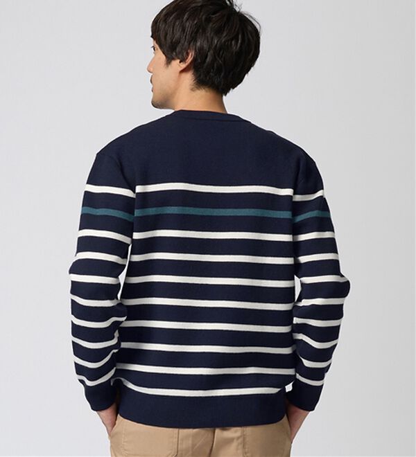 REMEN'S（リメンズ）の「【洗える】やわらかタッチボーダークルーネックセーター（メンズニット・セーター）」｜詳細画像