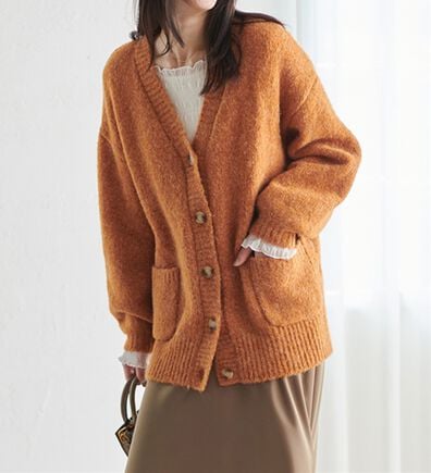 RANAN（ラナン）の「カラーオーバーカーディガン（ニットカーディガン）」