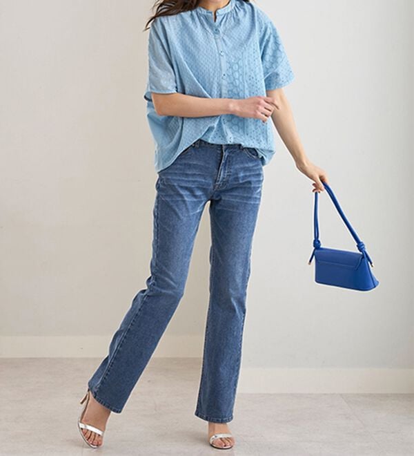 BELLUNA（ベルーナ）の「ヒンヤリ冷感！ライトオンスジーンズ（フルレングスパンツ）」｜詳細画像