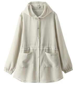 BELLUNA（ベルーナ）の「シャリっと涼しげ透け感フードパーカー（パーカー）」｜チェック