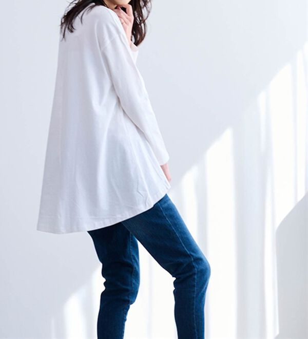 RANAN（ラナン）の「＜ＢＣ＞綿１００％ひんやりフレアーシルエットチュニック（カットソー）」｜詳細画像