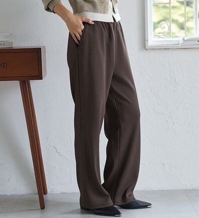 RANAN（ラナン）の「裏ベロアセミワイドリブパンツ（フルレングスパンツ）」