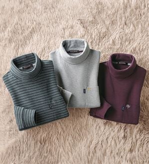 「【３枚組】綿１００％吸湿発熱タートルネック（メンズカットソー）」｜詳細画像