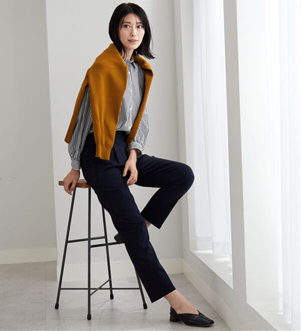 BELLUNA（ベルーナ）の「チノ見えストレッチ素材テーパードパンツ（テーパードパンツ）」｜詳細画像