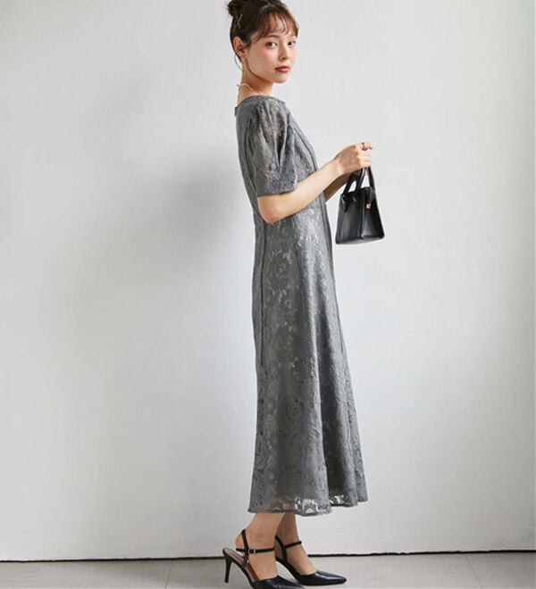 RANAN（ラナン）の「花柄レースフレアーシルエットドレス（その他ワンピース）」｜詳細画像