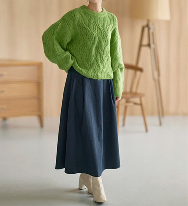 RANAN（ラナン）の「ビッグケーブル短丈ニット（ニット・セーター）」｜詳細画像