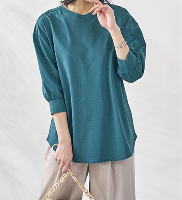 BELLUNA（ベルーナ）の「ひんやり！綿１００％キシリトールプリントチュニック（チュニック）」｜詳細画像