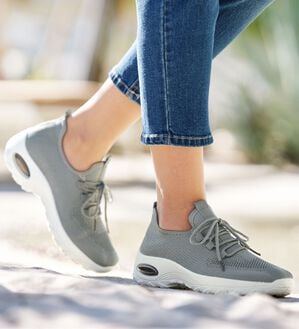 BELLUNA（ベルーナ）の「軽量ニットエアソールデザインスニーカー（スニーカー）」｜グレー