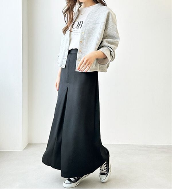 GeeRA（ジーラ）の「フロントタックスカート風ワイドパンツ（ワイドパンツ・ガウチョ）」｜詳細画像
