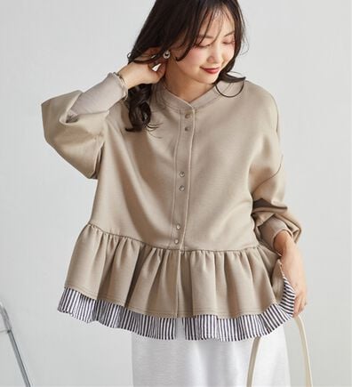 RANAN（ラナン）の「フリルぺプラムショートカーデ（その他カーディガン）」