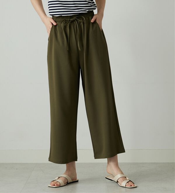 BELLUNA（ベルーナ）の「【接触冷感/UVカット/吸水速乾/イージーケア】カナパストレッチ素材ワイドパンツ（ワイドパンツ・ガウチョ）」｜詳細画像