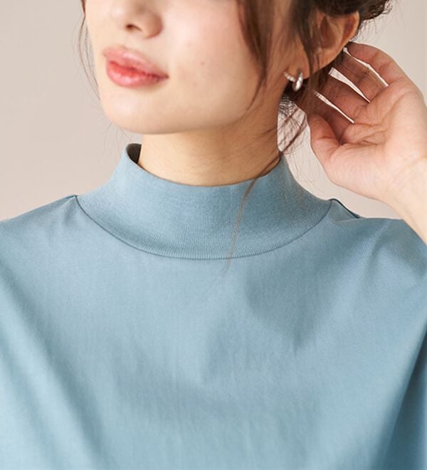 BELLUNA（ベルーナ）の「小顔見せ！ヒンヤリハイネックオーバーサイズＴシャツ（Tシャツ）」｜詳細画像