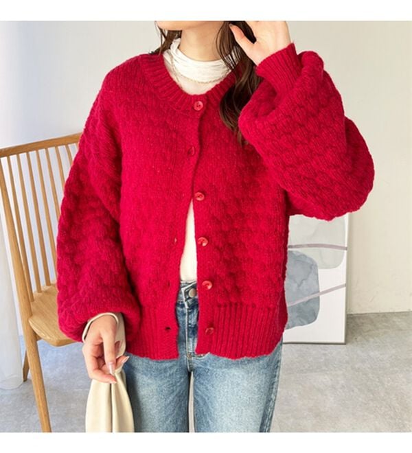 GeeRA（ジーラ）の「ポコポコケーブル編ニットカーディガン（ニットカーディガン）」｜詳細画像