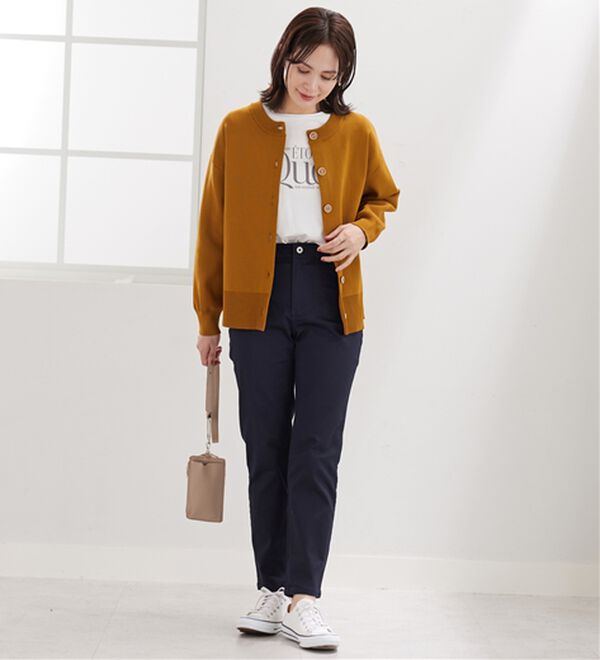 BELLUNA（ベルーナ）の「サラリ快適！蓄熱綿サテンストレッチカラーパンツ（フルレングスパンツ）」｜詳細画像