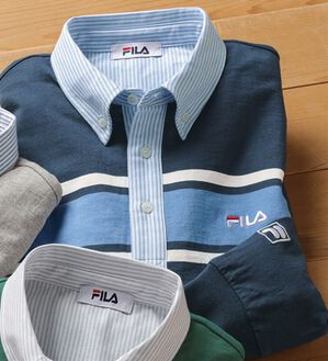 「＜フィラ＞きれい見えラガーポロ（メンズポロシャツ）」｜ネイビー