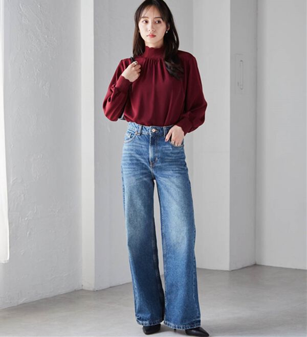 RANAN（ラナン）の「スカラップリブニット使いブラウス（ブラウス）」｜詳細画像