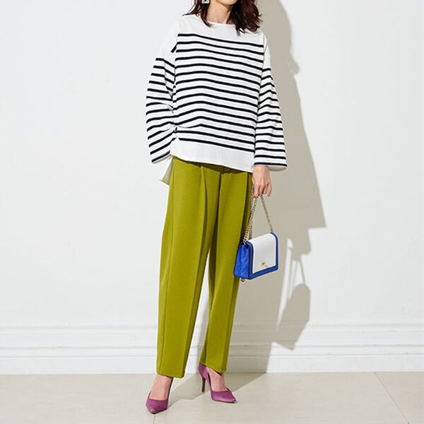 RANAN（ラナン）の「美脚カットジョーゼットタックパンツ（フルレングスパンツ）」｜詳細画像