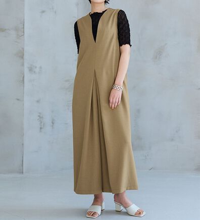 RANAN（ラナン）の「ひんやり！防シワ！麻調ジャンプスーツ（オールインワン）」