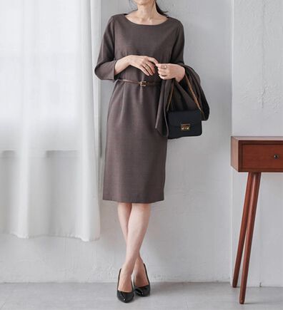 RANAN（ラナン）の「洗える！ベルト付タイトワンピース（その他ワンピース）」