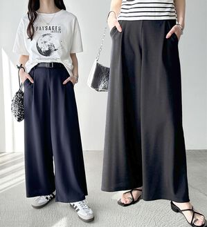 GeeRA（ジーラ）の「接触冷感！美脚ストレッチワイドパンツ（ワイドパンツ・ガウチョ）」｜詳細画像