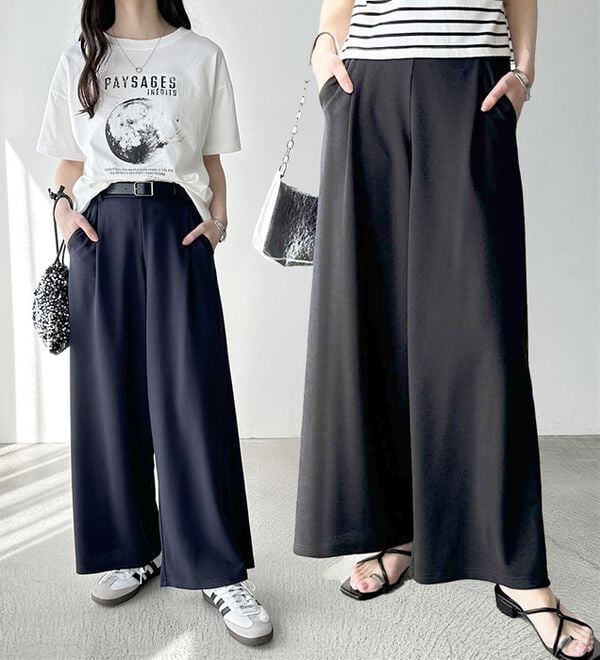 接触冷感！美脚ストレッチワイドパンツ - ベルーナ【公式】