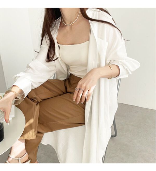 GeeRA（ジーラ）の「スリット入りロングシャツワンピース（シャツワンピース）」｜詳細画像