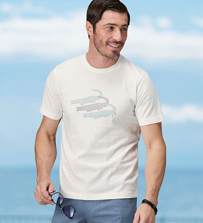 「＜クロコダイル＞シャドーボーダーＴシャツ（メンズＴシャツ）」