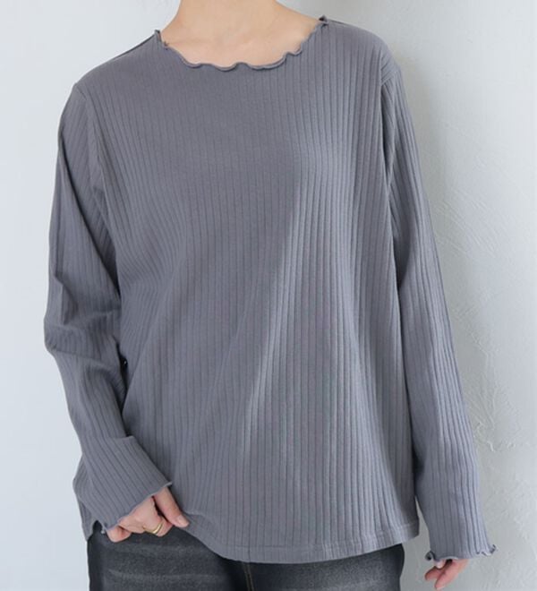 A HAPPY MARILYN（アハッピーマリリン）の「【Ｌ～８Ｌ】綿タッチで極上の着心地、選べるテレコリブトップス。（カットソー）」｜詳細画像