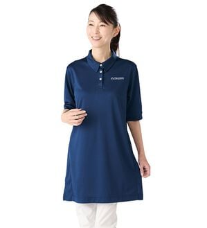 「Ｋａｐｐａ　５分袖ポロワンピース（シャツワンピース）」｜ネイビー