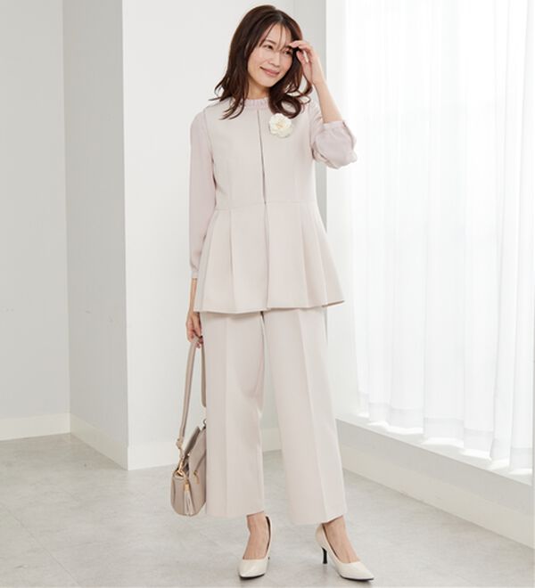 BELLUNA（ベルーナ）の「＜Ｃ／Ｓ＞ノーカラーペプラムジレ（ベスト）」｜詳細画像